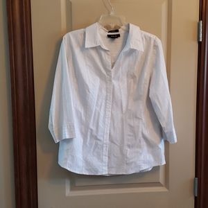 Size 14 women's Style &Co white striped 3/4